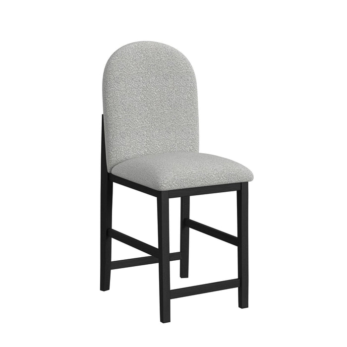 Portland Round Back Barstool with Grey Fabric in Black (2 Per Carton) - Jack’s Furniture and More (Laredo, TX)