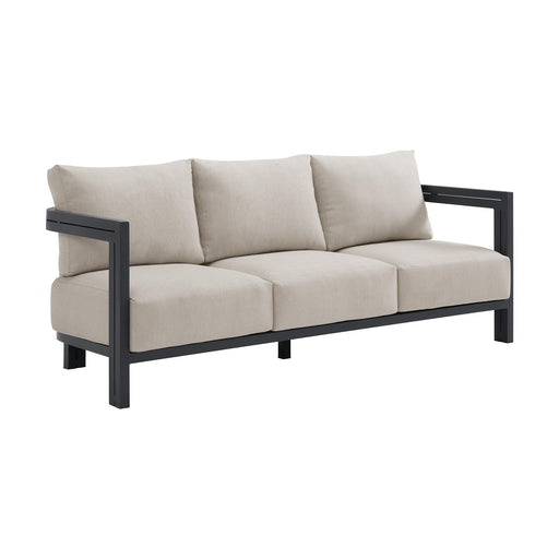 Playa Sofa - Dark Grey and Olefin Beige with 2 Pillows - Jack’s Furniture and More (Laredo, TX)