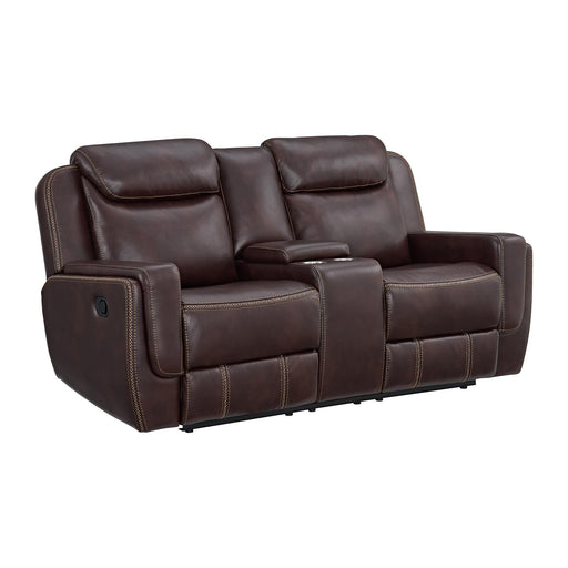 Panther Motion Loveseat with Console in Neono Brown - Jack’s Furniture and More (Laredo, TX)