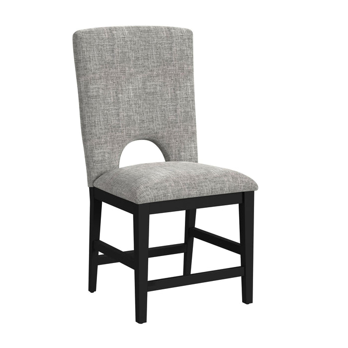 Oregon Counter Side Chair with Grey Fabric in Black (2 Per Carton) - Jack’s Furniture and More (Laredo, TX)