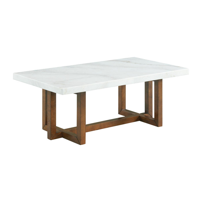 Morris Coffee Table in Espresso W/White Marble Top (3A Packing) - Jack’s Furniture and More (Laredo, TX)