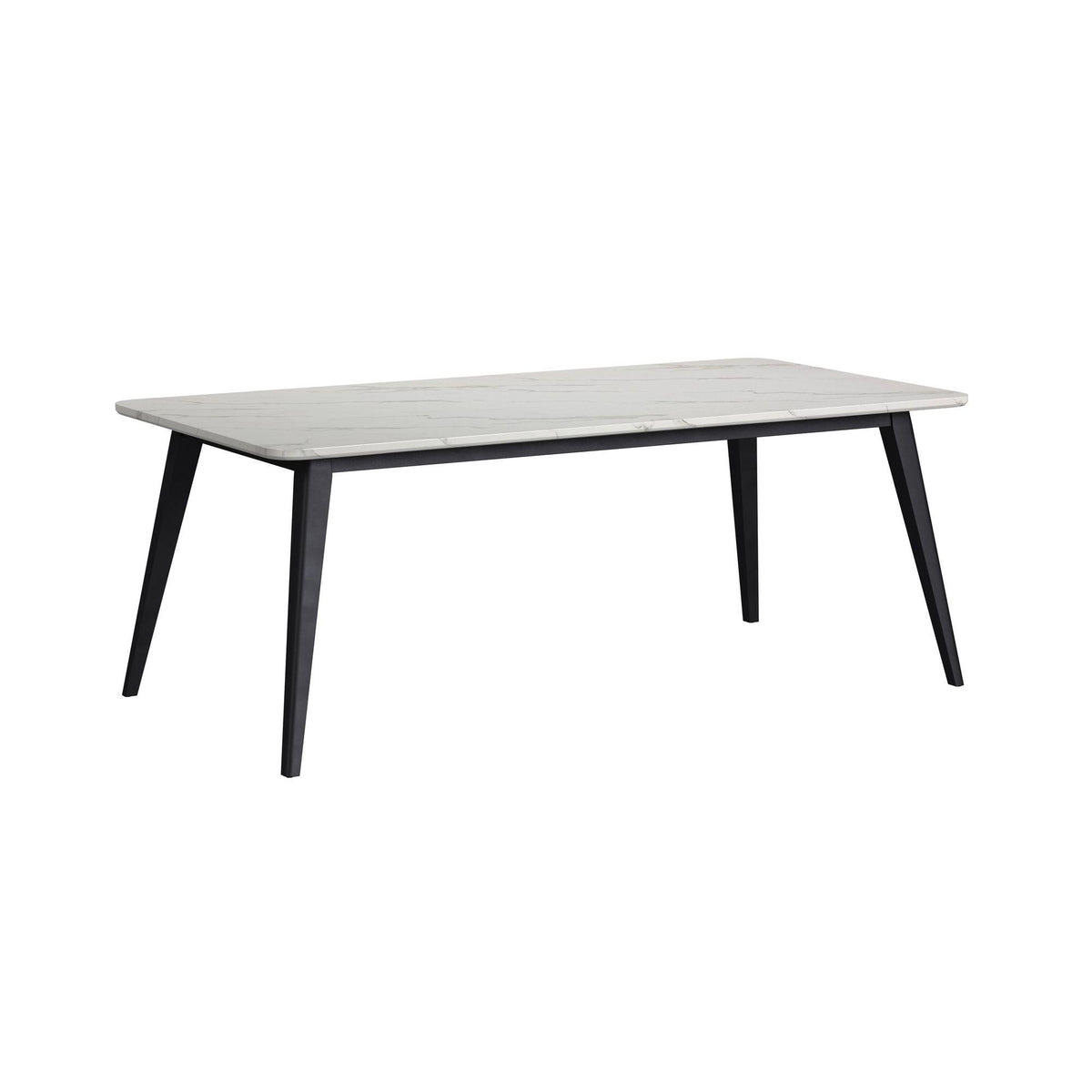Marlene Dining Table with White Faux Marble Top in Black - Jack’s Furniture and More (Laredo, TX)