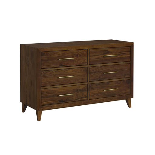 Malia 6-Drawer Dresser in Walnut - Jack’s Furniture and More (Laredo, TX)