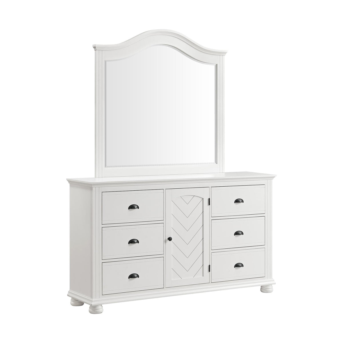 Kona Dresser and Mirror Set in White - Jack’s Furniture and More (Laredo, TX)