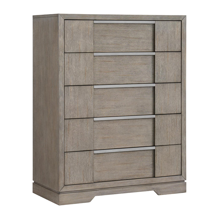 Kelis 5-Drawer Chest in Grey - Jack’s Furniture and More (Laredo, TX)