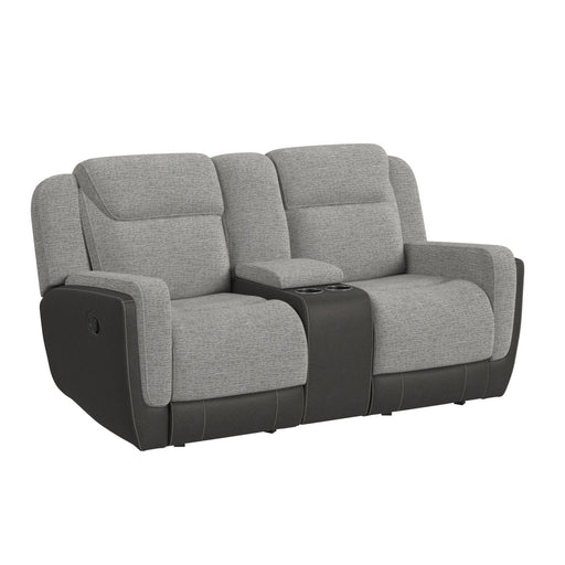 Hornet Motion Glider Loveseat with Console in Rancho Grey - Jack’s Furniture and More (Laredo, TX)