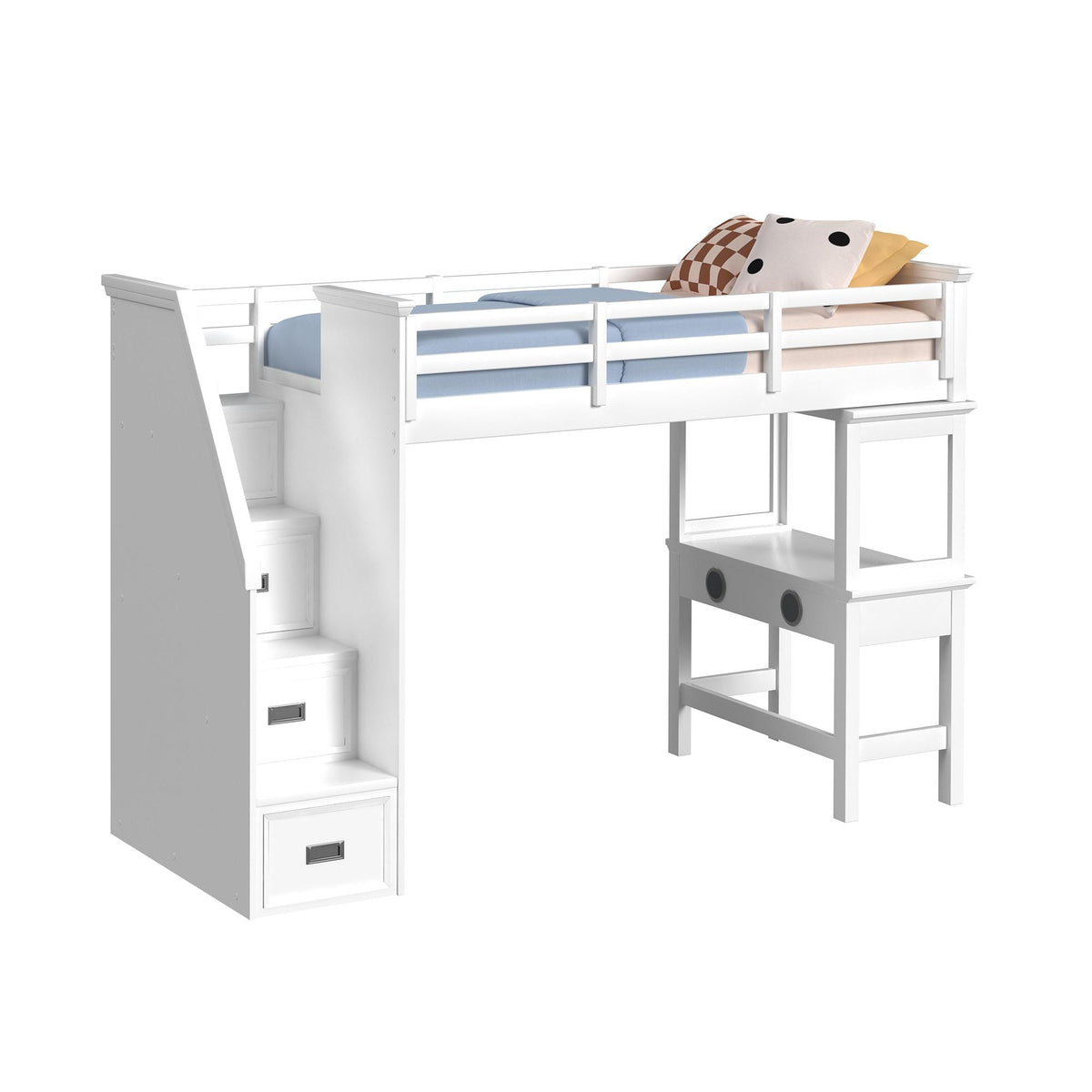 Hampton Kids Loft with Staircase and Desk with Speaker - Jack’s Furniture and More (Laredo, TX)