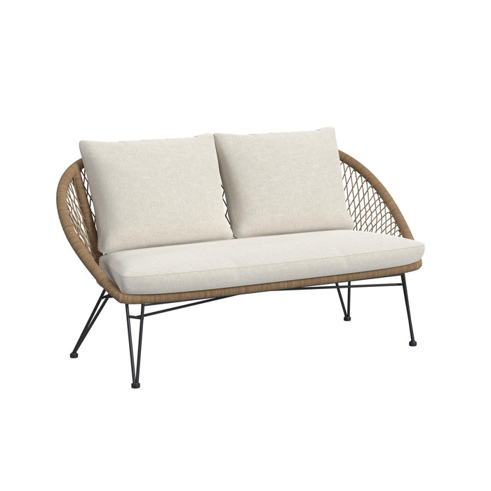 Grace Outdoor Seating 4PC Set - Black, Natural and Olefin Beige - Jack’s Furniture and More (Laredo, TX)