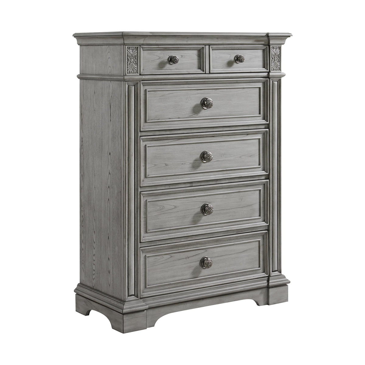 Glenmore 5-Drawer Chest in Aged Grey - Jack’s Furniture and More (Laredo, TX)