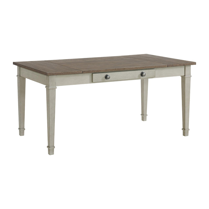 Farmington Rectangular Dining Table in Medium Brown and Washed Stone - Jack’s Furniture and More (Laredo, TX)