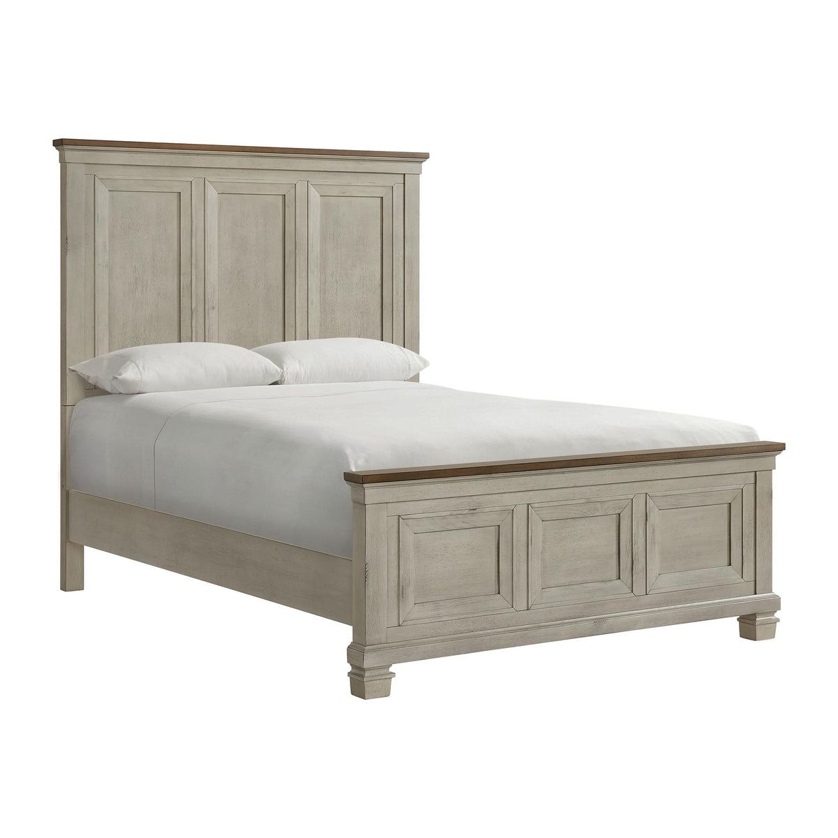 Farmington Panel Bedroom Set in Medium Brown and Washed Stone