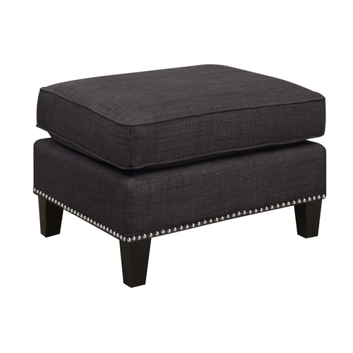 Erica 497 Ottoman W/Chrome Nail Heirloom Charcoal (ISTA 3) - Jack’s Furniture and More (Laredo, TX)