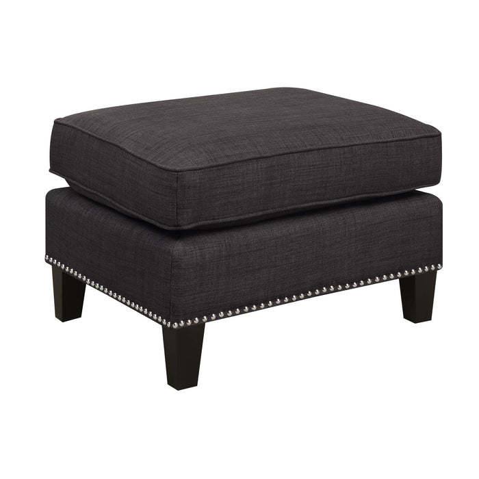 Erica 497 Ottoman W/Chrome Nail Heirloom Charcoal (ISTA 3) - Jack’s Furniture and More (Laredo, TX)