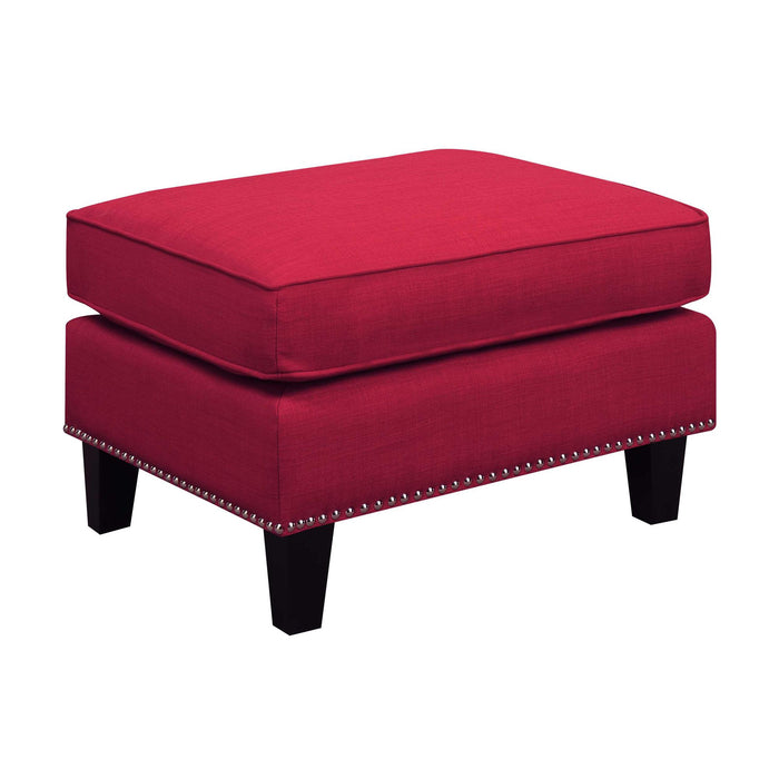 Erica 497 Ottoman W/Chrome Nail Heirloom Berry (ISTA 3) - Jack’s Furniture and More (Laredo, TX)