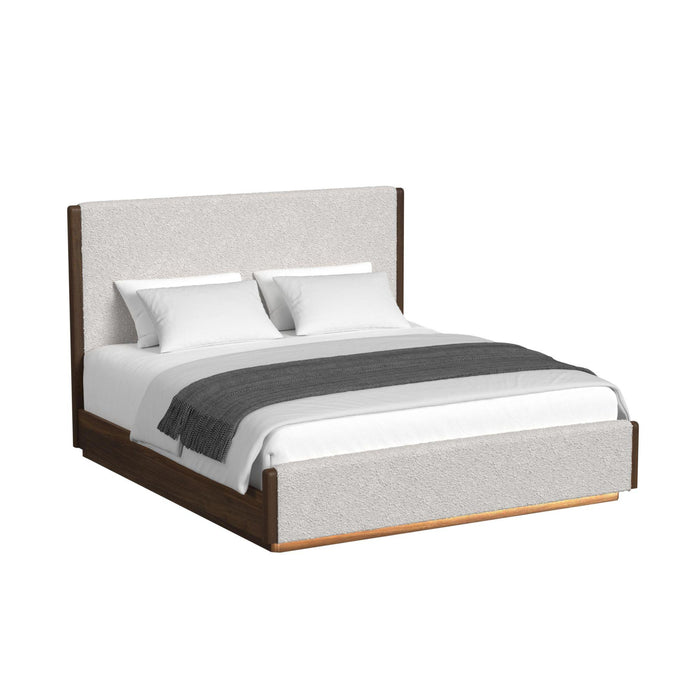 Brisbane UPH Bed with Boucle Beige and LED - Jack’s Furniture and More (Laredo, TX)