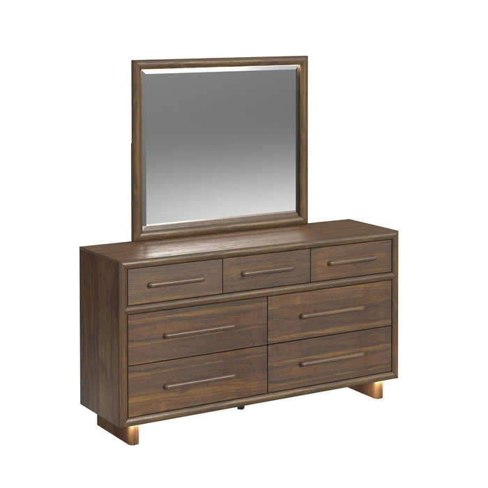 Brisbane Dresser and Mirror Set with LED in Brown - Jack’s Furniture and More (Laredo, TX)