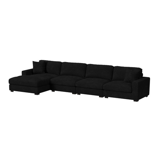 Arizona 4PC Sectional Set with LHF Chaise in Steno Black - Jack’s Furniture and More (Laredo, TX)