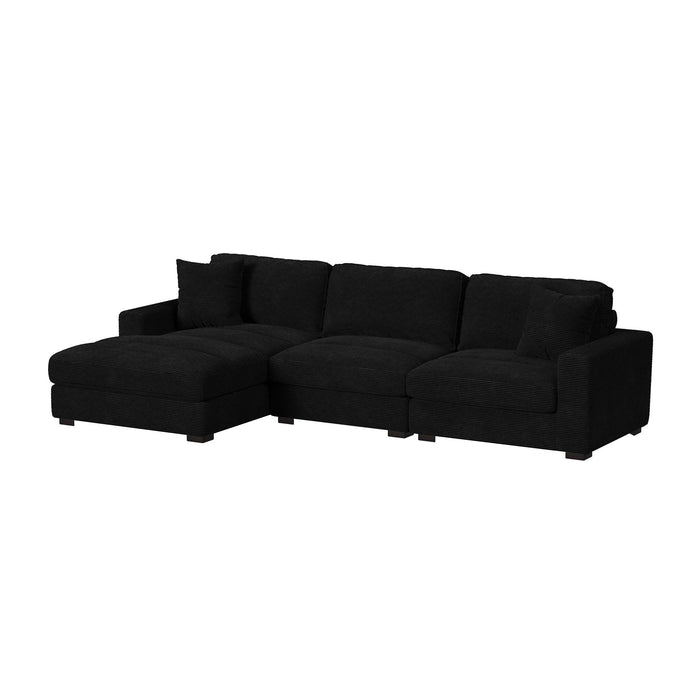 Arizona 3PC Sectional Set with LHF Chaise in Steno Black - Jack’s Furniture and More (Laredo, TX)