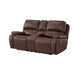 Atlantis Power Motion Loveseat with Power Motion Head Recliner & Console in Heritage Brown - Jack’s Furniture and More (Laredo, TX)