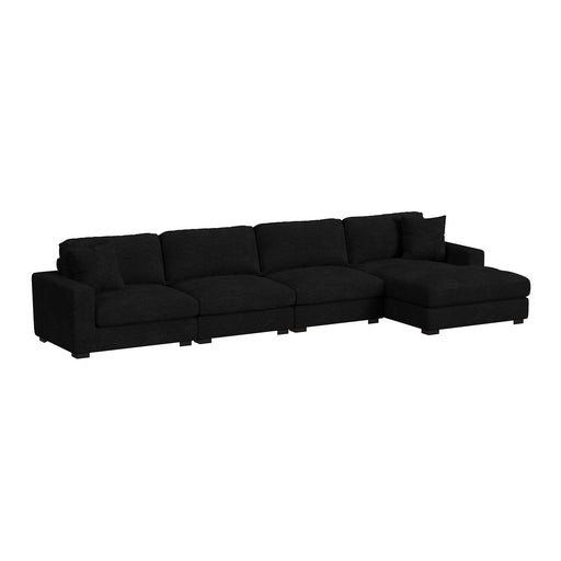 Arizona 4PC Sectional Set with RHF Chaise in Steno Black - Jack’s Furniture and More (Laredo, TX)