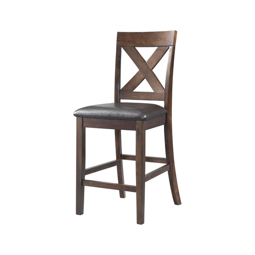 Alex Counter Side Chair W/Brown PU Espresso (2 Per Pack) - Jack’s Furniture and More (Laredo, TX)