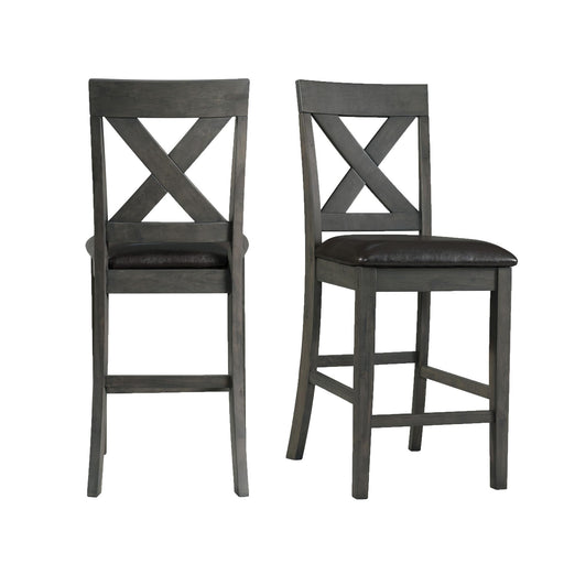 Alex Counter Side Chair W/Black PU Grey (2 Per Pack) - Jack’s Furniture and More (Laredo, TX)