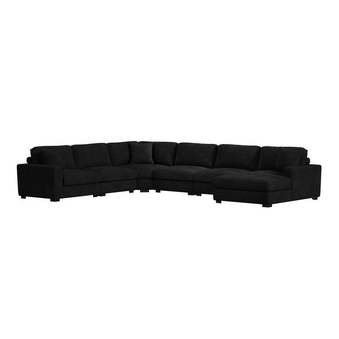 Arizona 6PC Sectional Set with RHF Chaise in Steno Black - Jack’s Furniture and More (Laredo, TX)