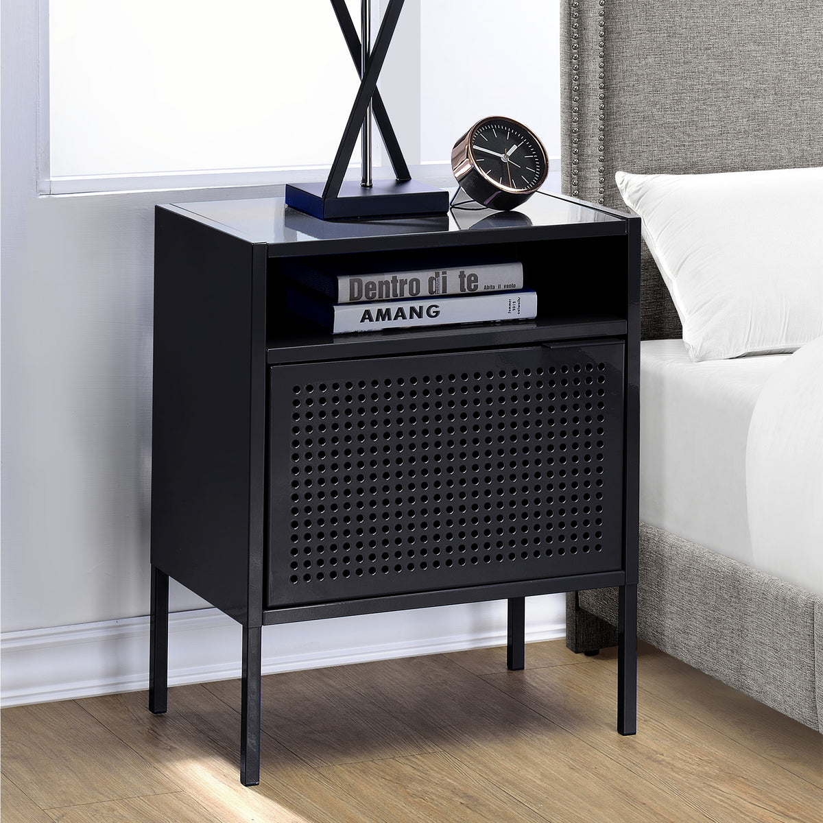 Ember Nightstand (C-1094) BLACK NIGHTSTAND W/ USB - Jack’s Furniture and More (Laredo, TX)