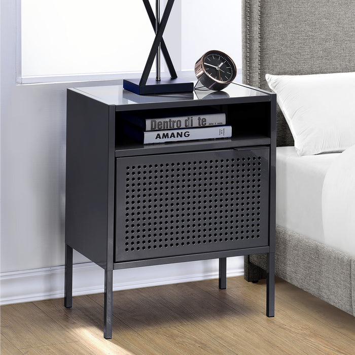 Ember Nightstand (C-1094) GREY NIGHTSTAND W/ USB - Jack’s Furniture and More (Laredo, TX)