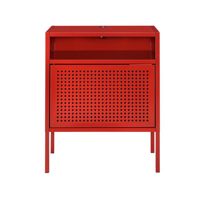 Ember Nightstand (C-1094) RED NIGHTSTAND W/ USB - Jack’s Furniture and More (Laredo, TX)