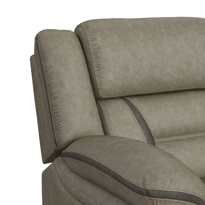 Engage Motion Loveseat with Console in Corral Grey - Jack’s Furniture and More (Laredo, TX)