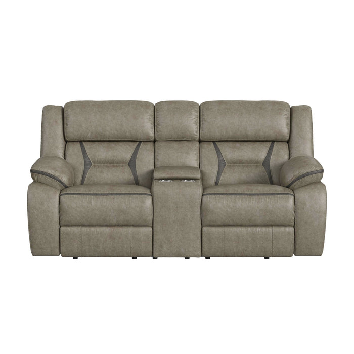 Engage Motion Loveseat with Console in Corral Grey - Jack’s Furniture and More (Laredo, TX)