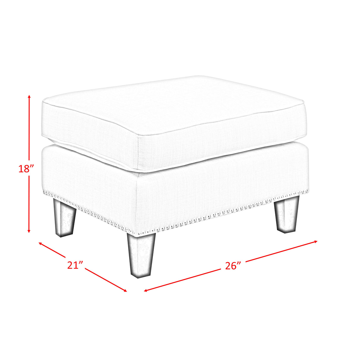 Erica 497 Ottoman W/Chrome Nail Heirloom Berry (ISTA 3) - Jack’s Furniture and More (Laredo, TX)