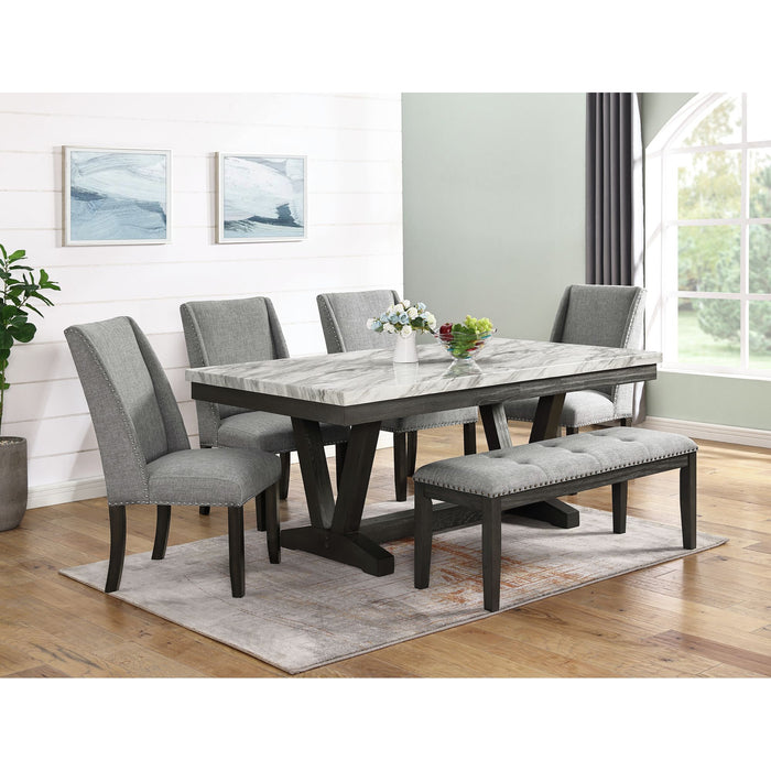 Everdeen Dining Set in Charcoal-Table & Four Chairs - Jack’s Furniture and More (Laredo, TX)
