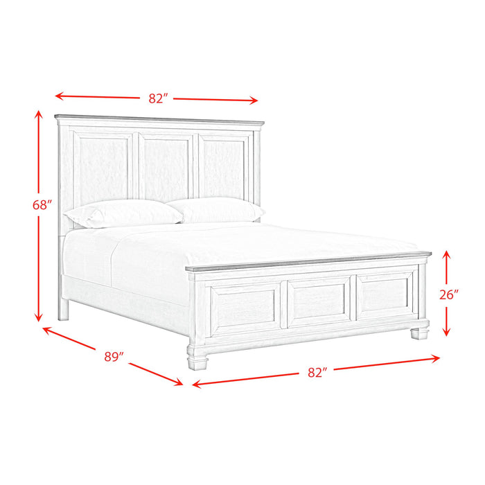 Farmington Panel Bedroom Set in Medium Brown and Washed Stone - Jack’s Furniture and More (Laredo, TX)