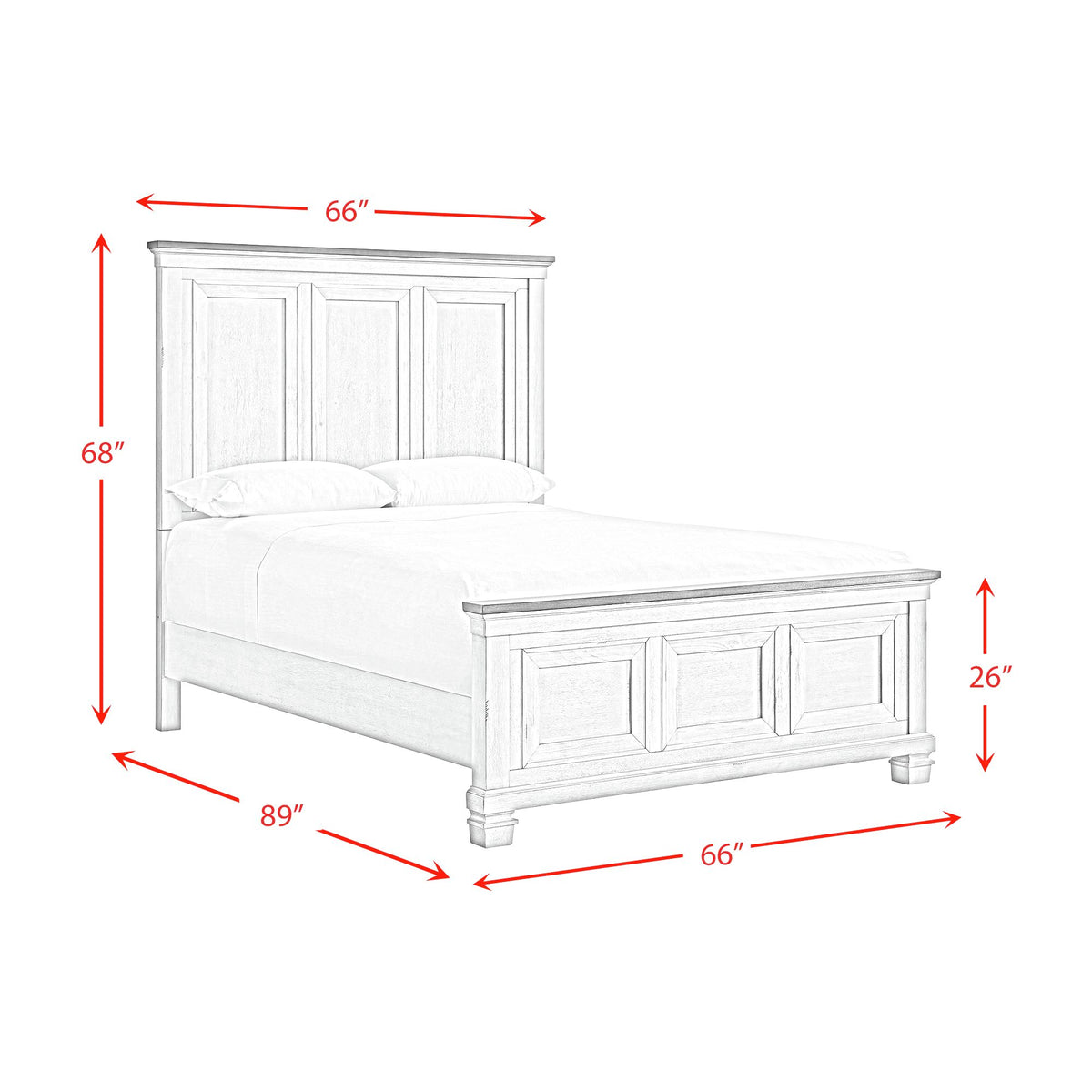 Farmington Panel Bed in Medium Brown and Washed Stone