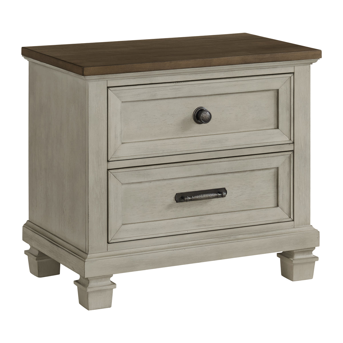 Farmington Panel Bedroom Set in Medium Brown and Washed Stone