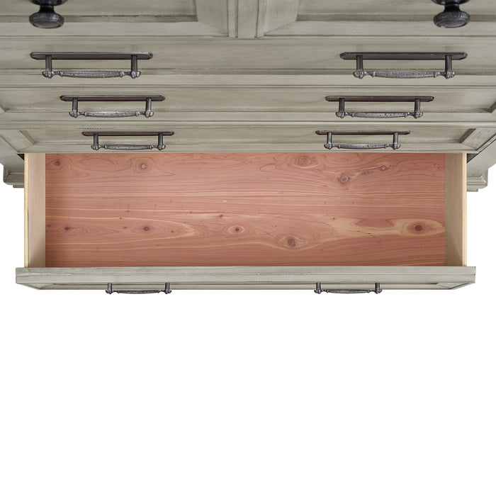 Farmington Panel Bedroom Set in Medium Brown and Washed Stone - Jack’s Furniture and More (Laredo, TX)