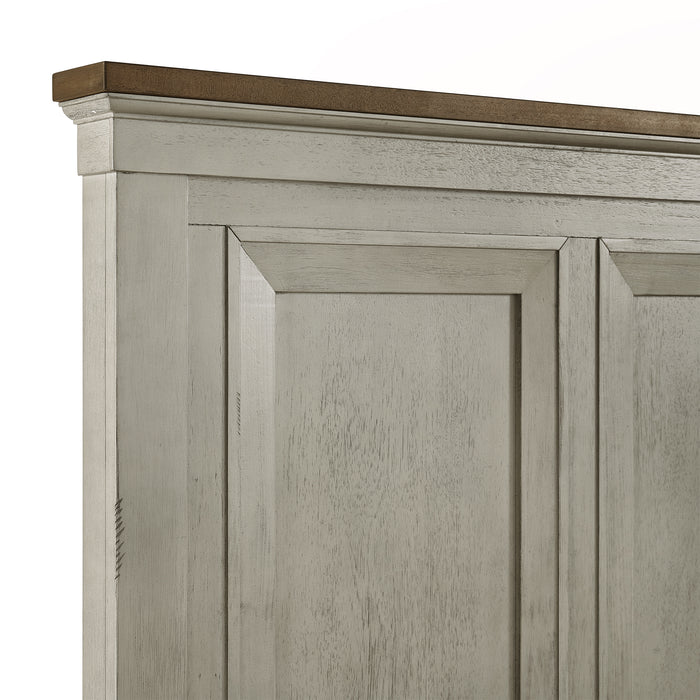 Farmington Panel Bedroom Set in Medium Brown and Washed Stone - Jack’s Furniture and More (Laredo, TX)