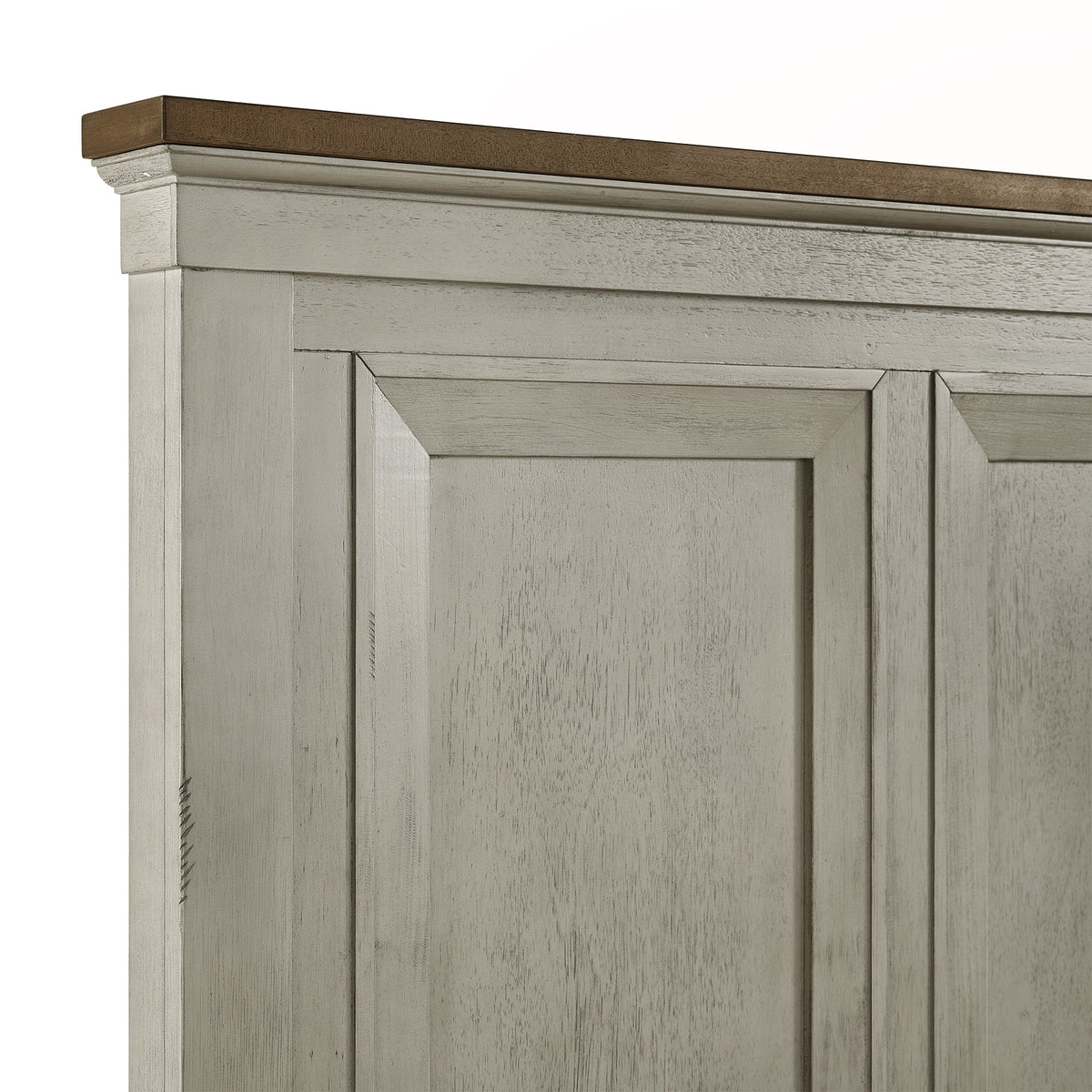 Farmington Panel Bed in Medium Brown and Washed Stone