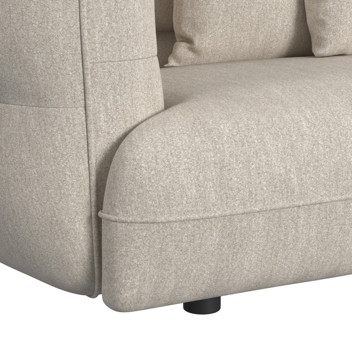 Four Seasons Sectional Set in Woolen Camel with 6 Pillows