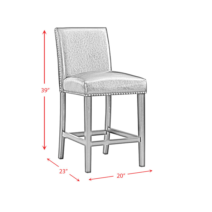 Francesca White Marble Square 5PC Counter Height Dining Set-Table & Four Black PU Chairs - Jack’s Furniture and More (Laredo, TX)