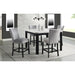 Francesca White Marble Square 5PC Counter Height Dining Set-Table & Four Grey Velvet Chairs - Jack’s Furniture and More (Laredo, TX)