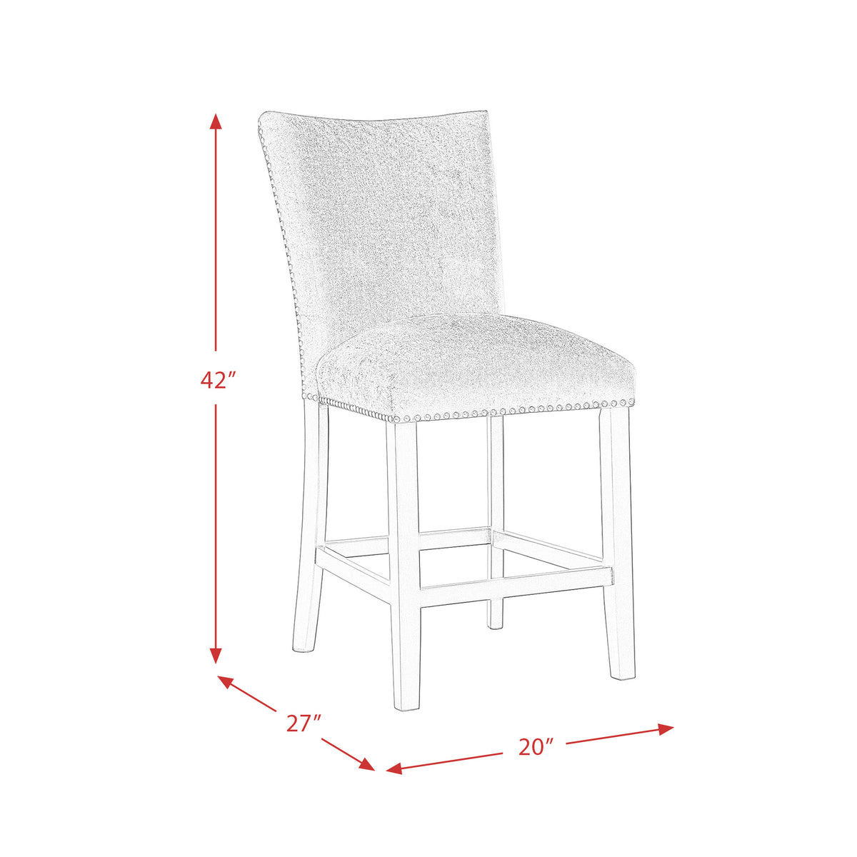Valentino White 5PC Counter Height Dining Set - Table & Four Grey Chairs - Jack’s Furniture and More (Laredo, TX)