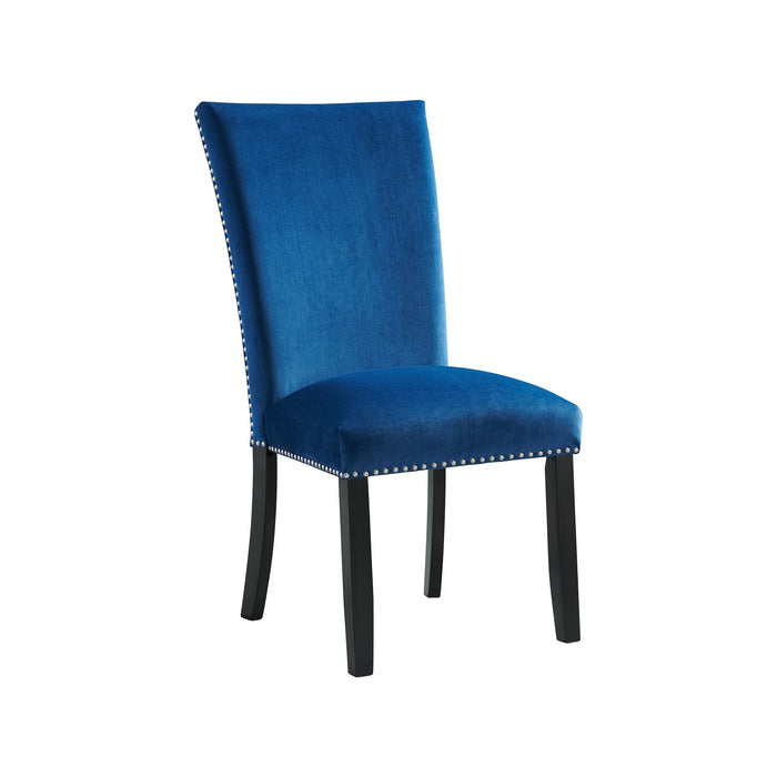 Francesca Rectangular Dining Blue Velvet Side Chair (2 Per Pack) - Jack’s Furniture and More (Laredo, TX)