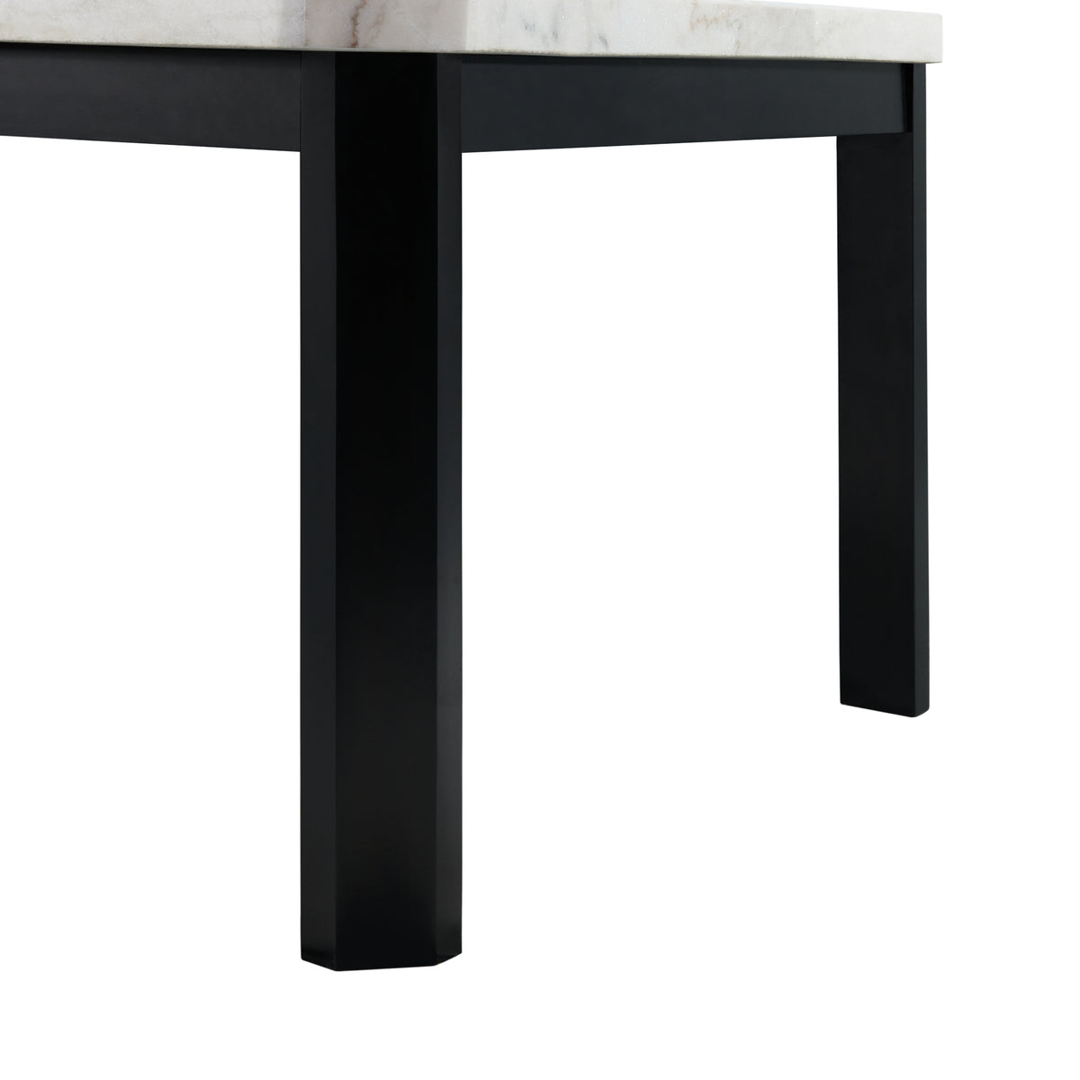 Francesca White Marble Square 5PC Counter Height Dining Set-Table & Four Grey Velvet Chairs