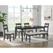 Garcia 6PC Dining Set with Table, 4 Chairs, and Bench in Black - Jack’s Furniture and More (Laredo, TX)