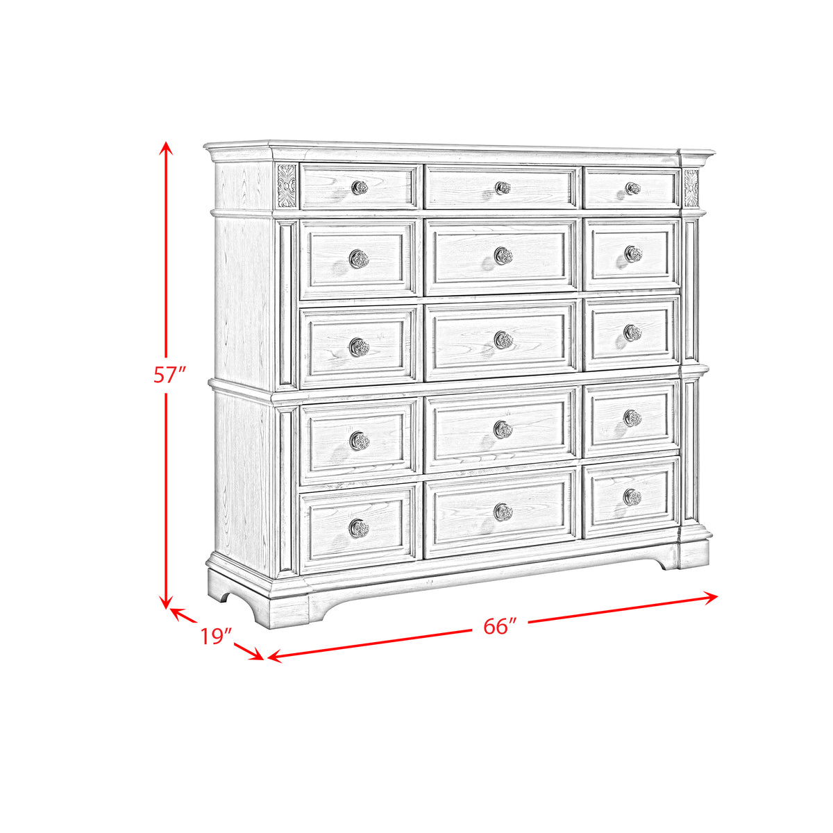 Glenmore 15-Drawer Mansion Chest in Aged Grey - Jack’s Furniture and More (Laredo, TX)