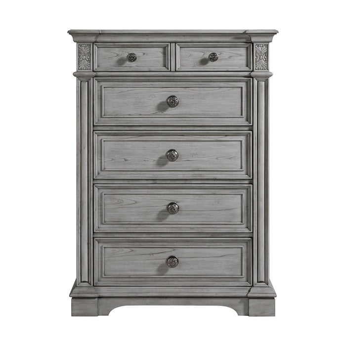 Glenmore 5-Drawer Chest in Aged Grey - Jack’s Furniture and More (Laredo, TX)