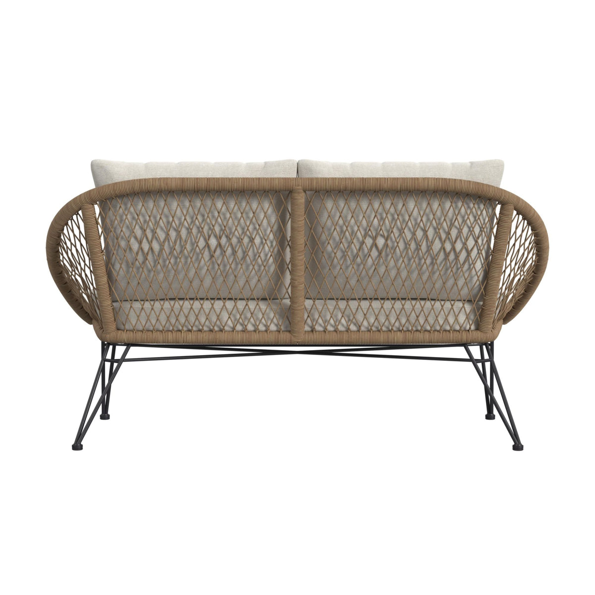 Grace Outdoor Seating 4PC Set - Black, Natural and Olefin Beige